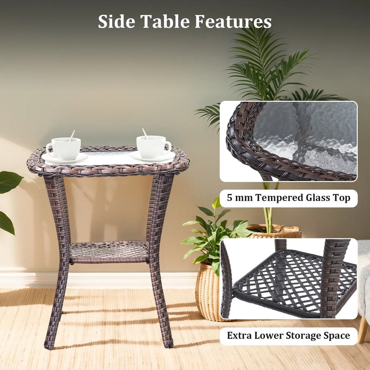 9-Piece Outdoor Patio Furniture Set with Fire Pit Table,Swivel Chairs and 6" Thick Cushions,Sectional Sofa and Ottomans,Patio Conversation Set for Porch Deck Garden Backyard — product view 14