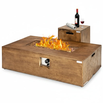 48-Inch Propane Fire Pit Table Set with Side Table – 2 Piece
