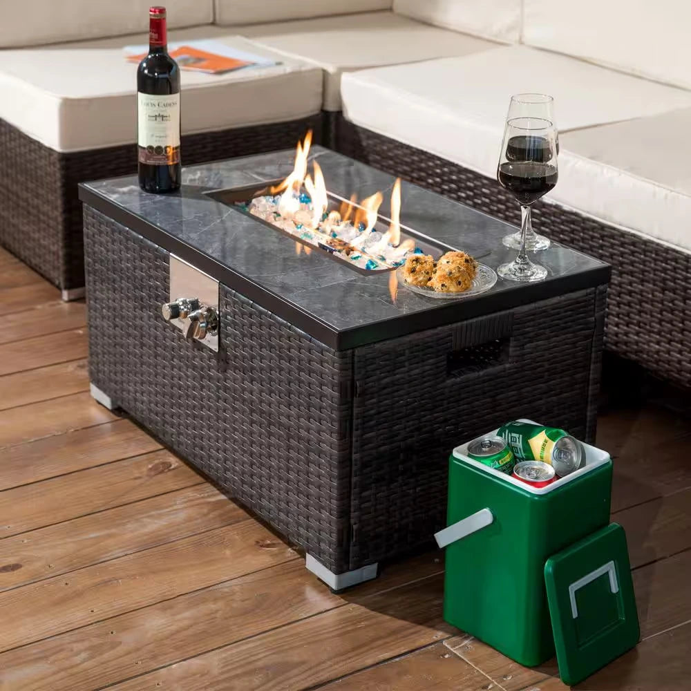 32 In. Propane Fire Pit Table, 40,000 BTU Auto-Ignition Gas Fire Table for outside Patio — product view 8