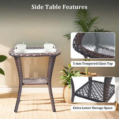 9-Piece Outdoor Patio Furniture Set with Fire Pit Table,Swivel Chairs and 6" Thick Cushions,Sectional Sofa and Ottomans,Patio Conversation Set for Porch Deck Garden Backyard — product view 14